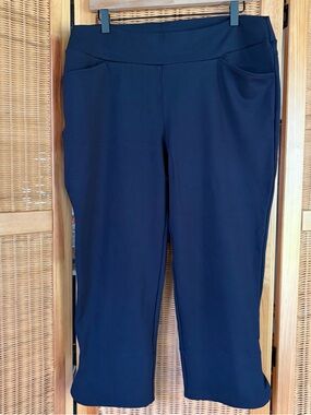 Allison Izu Navy Ponte Pull-On Capri Pants size XL in like new condition